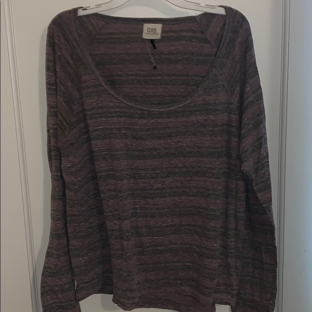 “Faded” Flowy Striped Long Sleeve